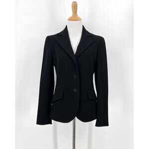 KULSON Wool Blazer Womens 44 US 8 Black Long Sleeve 3 Button Twill Fitted
